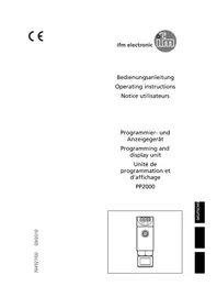 Notice IFM PP2000 Unité de programmation et d'affichage