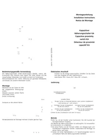 Notice IFM KA5004 Détecteur de proximité capacitif