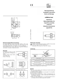 Notice IFM KH2001 Capteur de proximité capacitif