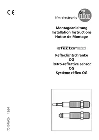 Notice IFM OG5014 Capteur photoélectrique