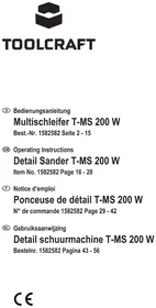 Notice Toolcraft TMS 200 W Schuurmachine