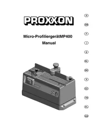 Notice PROXXON MP 300 Rabot