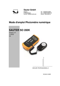 Notice SAUTER SO 200K Détecteur