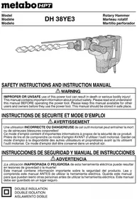 Notice HiKOKI DH38YE3 Hammer