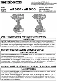 Notice HiKOKI WR36DF Destornillador