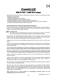 Notice Omnilux OQITS 150W Lampe