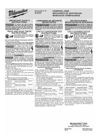 Notice MILWAUKEE 4916U111 Pince à sertir