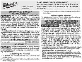 Notice MILWAUKEE 49902029 Scie électrique