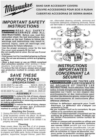 Notice MILWAUKEE 49902629 Scie électrique