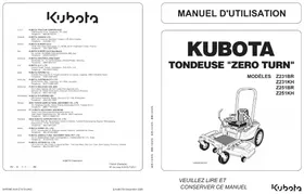 Notice KUBOTA Z231KW42 Tondeuse à gazon
