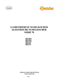 Notice BARTSCHER 286305 Pasta machine