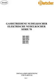 Notice BARTSCHER 2853051 Pasta machine