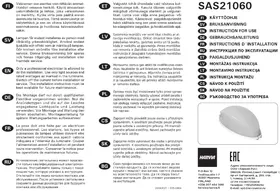 Notice HARVIA SAS21060 Éclairage