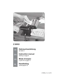 Notice Gourmetmaxx 09952 Nudelmaschine