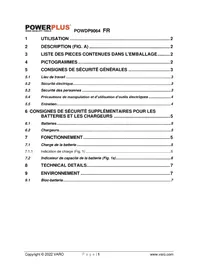 Notice PowerPlus POWDP9064 Chargeur de piles