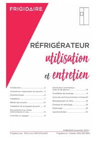 Notice FRIGIDAIRE FRSS26L3AF Réfrigérateur