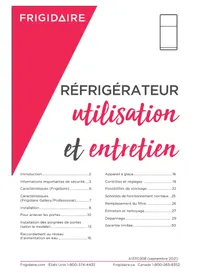 Notice FRIGIDAIRE LFTR1835VF Réfrigérateur