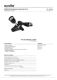 Notice Eurolite E14 Prise murale