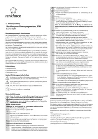 Notice Renkforce 1362991 Bewegingsdetector