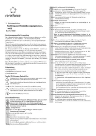 Notice Renkforce 1362921 Bewegingsdetector