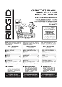 Notice RIDGID R250SFF Stapler