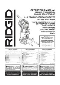 Notice RIDGID R2401 Router