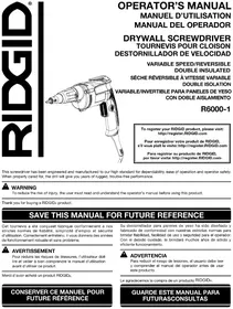 Notice RIDGID R6000 Drill