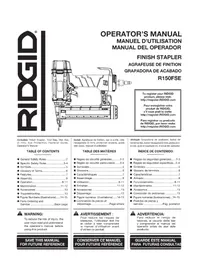 Notice RIDGID R150FSF Stapler