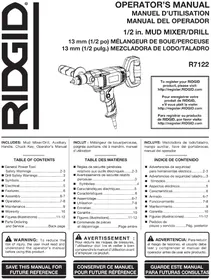 Notice RIDGID R7122 Drill