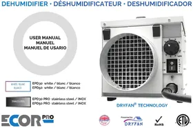 Notice Ecor Pro EPD50 Déshumidificateur