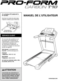 Notice Pro-form CARBON T10 Tapis de course