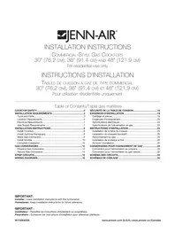 Notice JENN-AIR JGCP536WP Cooker