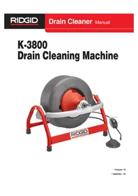 Notice RIDGID K3800 Máquina de limpieza de tuberías