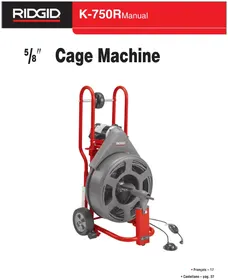 Notice RIDGID K750R Máquina eléctrica