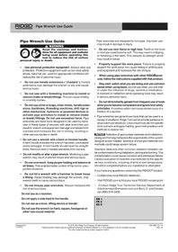 Notice RIDGID S6A Hand tool