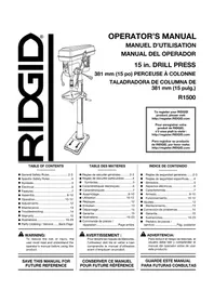 Notice RIDGID R1500 Drill