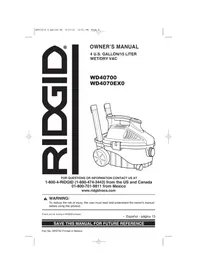 Notice RIDGID WD40700 Aspiradora