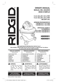 Notice RIDGID RV2400HF0 Aspiradora