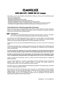 Notice Omnilux OSR 400 Lampe