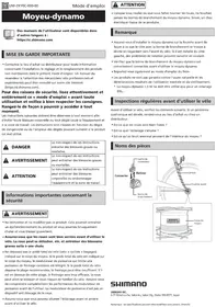 Notice SHIMANO DH3N31QR Moyeu-dynamo
