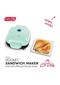 Notice Dash POCKET SANDWICH MAKER DPM200GBAQ06 Plaque de grill