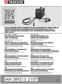 Notice PARKSIDE PMPS 200 A1 Poste à souder