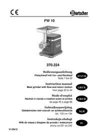 Notice BARTSCHER FW10 Hakmolen