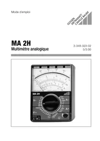 Notice Gossen Metrawatt METRAHIT 2A Multimètre