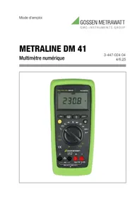 Notice Gossen Metrawatt METRALINE DM 41 Multimètre