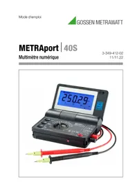 Notice Gossen Metrawatt METRAPORT 40S Multimètre