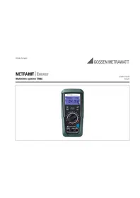 Notice Gossen Metrawatt METRAHIT ENERGY Multimètre