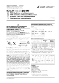 Notice Gossen Metrawatt METRAHIT ISO AERO Multimètre