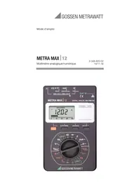 Notice Gossen Metrawatt METRAMAX 12 Multimètre