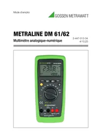 Notice Gossen Metrawatt METRALINE DM 61 Multimètre